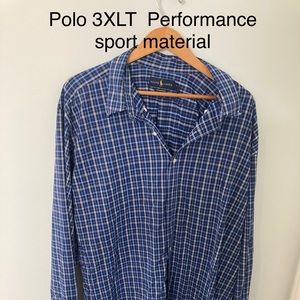Polo blue plaid performance